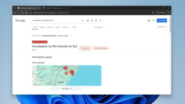 google-mostra-locais-de-inundacao-no-rio-grande-do-sul-com-ajuda-de-ia