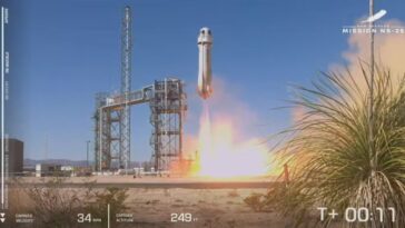 blue-origin,-de-jeff-bezos,-completa-8a-missao-espacial-com-sucesso;-assista